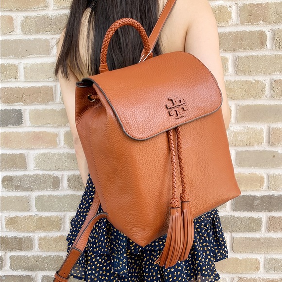 Tory Burch large leather backpack tassel - Picture 2 of 4